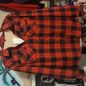 Red/ black sherpa lined flannel